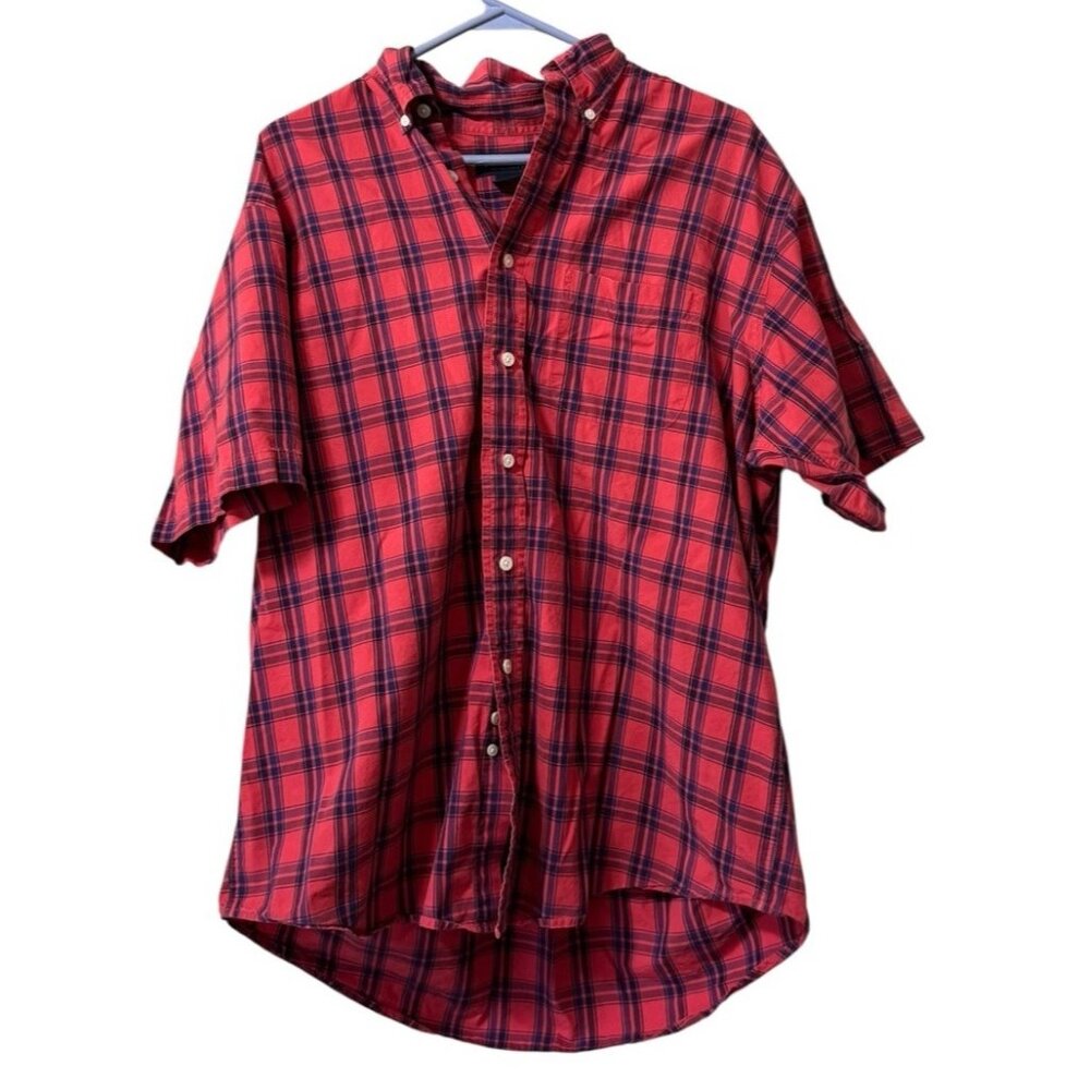 Brooks Brothers Button Up Shirt Mens Size‎ Large Cotton Short Sleeve Preppy Golf